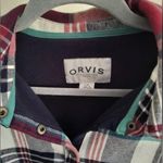 Orvis  Women's Red Fleeced Lined Flannel Plaid Shirt Large Photo 2