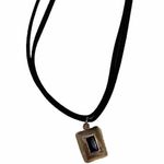 Black Bead Choker Necklace Double Strand Faux Leather Gold Tone Goth Cosplay Photo 4