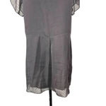 3.1 Phillip Lim Shift Dress Short Sleeve 3D Flower Neckline Brown Size US 10 Photo 8