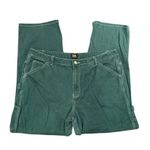 Simple Society  Juniors Size 17/33 Teal Green Cargo Mid High Rise Baggy Leg Jeans Photo 1