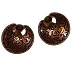 Vintage MMA 1987 Stamped Red & Gold clip ons Photo 0