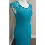 NEW Soieblu ModCloth Turquoise Blue Lace Asymmetric Hem Dress Small Photo 4