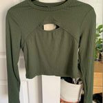 Lila Rose Lily Rose Cropped Olive Green Ribbed Top (Small) NWT Photo 0