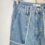 ZARA Tweed Trim Crop Jeans Photo 6