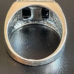 Black obsidian S925 antique silver ring size 9.25 Photo 3
