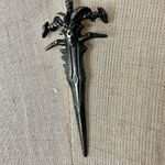 Silver tone sword necklace Gray Photo 3