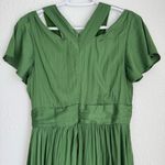 Anthropologie Deep V-Neck Vibrant Green Mini Dress Cocktail Size 4 Photo 11