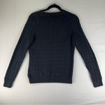 Brooks Brothers  346 Black Cable Knit Cotton V-Neck Sweater Women’s Size Large Photo 2