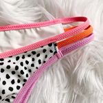 Victoria's Secret  Black white Dalmatian dot Strappy Cheeky Bikini swim Bottoms M Photo 1