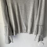 J Crew Mercantile‎ Sweater Womens XL Gray Ruffle Sleeve Pullover Coquette Preppy Photo 2