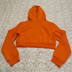 SheIn Women’s Orange Zip-Up Crop Hoodie Size Medium Photo 7