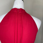 iEFiEL Burgundy Sleeveless Halter Neck High-Low Flare Evening Party Dress Sz 4 Photo 2