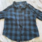 Grateful Dead  Flannel Shirt Blue/Black Graphic Button Down Logo Size Small Photo 5