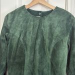 Bagatelle Vintage 90s suede leather back button long sleeve blouse Photo 2