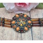 None Orange & Amber Color Choker Necklace 18" Adjustable Fall Hippie Witchy Photo 1