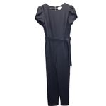 Calvin Klein Black Tulip Sleeve Belt Stretch Wide Leg Crop Jumpsuit Size 2 Photo 5