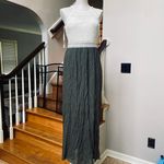 Iz Byer BoHo, hippie, cream & olive maxi dress Photo 1
