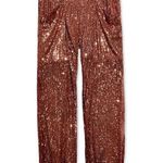 Free People Morelia Sequin Jogger Pants in Bronze size small Photo 2