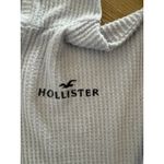 Hollister  Hoodie Y2K Sweatshirt Cropped Womens Large Blue Waffle Knit 90's Hip Photo 2