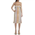 Gianni Bini NWT Halston Multi-Color Sequin Stripe Midi Dress Photo 1