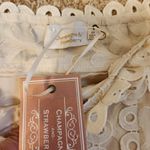 Anthropologie NWT Champagne & Strawberry off-the-shoulder lace dress Photo 3