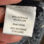 One World  Sweater Women's Size Medium Cardigan Open Front crochet black gray Photo 3