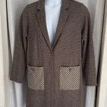 HARLY Women's Brown Coat with Patterned Pockets Sz: M Size M Photo 0
