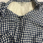 Vintage America Black and White Notched Collar Wrap Button Down Shirt Size L Photo 3