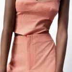 ZARA  Women’s Orange Gingham Coords High Waist Short Photo 2