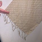 Beige polka dot fringe scarf Tan Photo 1