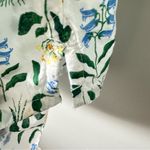 Seasalt Shirt Womens Sz 4 Button Up Larissa Organic Cotton Floral Roll Tab Green Photo 8