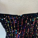 Iris Black & Purple Sequin Halter Neck Mini Dress Photo 6