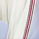 Worth Ivory Crew Neck Pullover Stripe Shoulder & Sleeve Wool Sweater S Photo 2