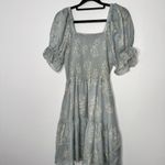 Madewell  Moody Blooms 100% Silk Dress Size M Light Blue Floral Photo 5