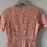 Champagne & Strawberry Pink Lace Short Sleeve Midi Dress NEW Size M Photo 5