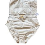 Bleu Rod Beattie  Belted One Piece Swimsuit Molded Cups Sweetheart Neck White 10 Photo 6