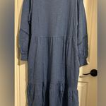 NWT canyon retreat XL easy mid boot dress long sleeve tiered smocked cuffs blue Photo 1