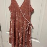 Forever 21 Velvet Mini Dress Wrap Front Sleeveless Pink Party S Size 8 Photo 1
