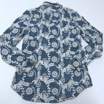 Given Kale Shirt Womens X Small Blue White Floral Embroidered Denim Button Down Size XS Photo 3