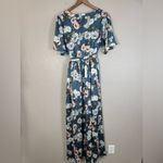 Baltic Born Sicily Satin Blue Floral Maxi Dress size XL $79 Photo 9
