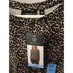 Rafaella  Animal Print Long Sleeve Top Gold Button‎ Detail Large Photo 1