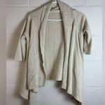 J. Jill Woman’s Drape Front Thick Knit Linen Blend Cream Cardigan Small Petite Size undefined Photo 0