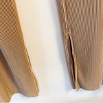 WAYF Wide Leg Ribbed Split Hem Pull On Palazzo Pant Tan Women's Medium NEW Photo 4
