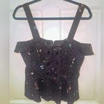 Parker  navy blue Floral Lace-Up Tank Top NWOT Photo 0
