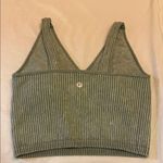 Olive Ribbed V Photo 1
