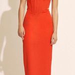 Bardot  Martini Midi Dress In Fire Red Size Large Photo 0