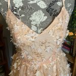 Lulus Feeling Flirty Blush Pink Floral Applique Mini Skater Dress Photo 3