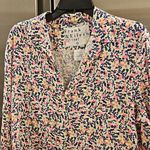 Frank & Eileen 💕💕 Eileen Neon Floral Button Down Shirt Blouse Medium M NWOT Photo 9