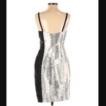 Bibhu Mohapatra Mini Dress 4 Two Face Jacquard Silver Black Luxury Cocktail Silk Photo 13