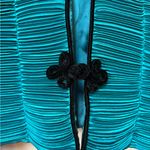 Vintage Teal Pleated Jacket – Size 14 Made in USA Blue Photo 6